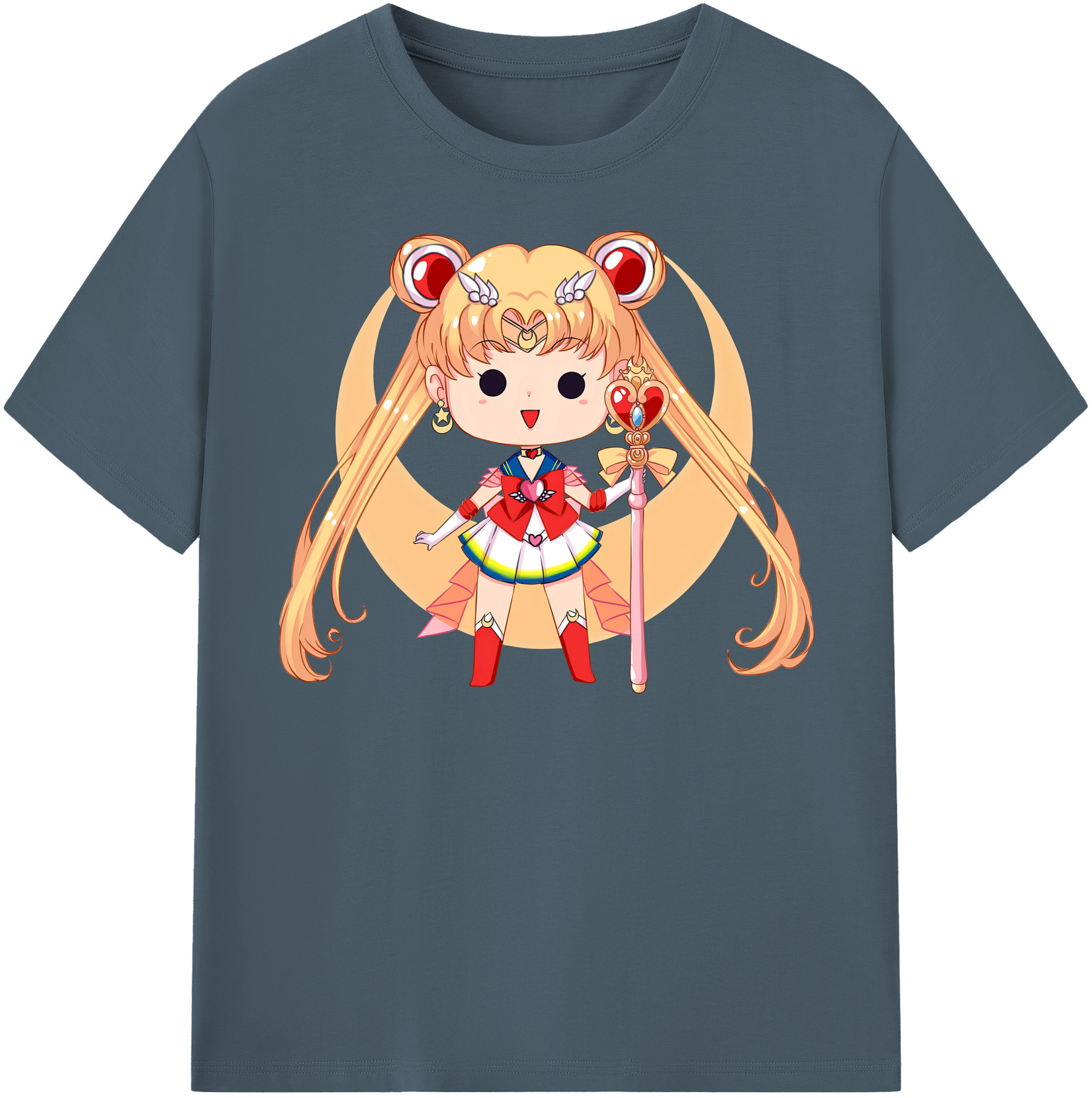 （画像用） 美少女戦士セーラームーン 月野 うさぎ つきの うさぎ Sailor Moon Tsukino Usagi 綿100％半袖Tシャツ（フロントプリント）